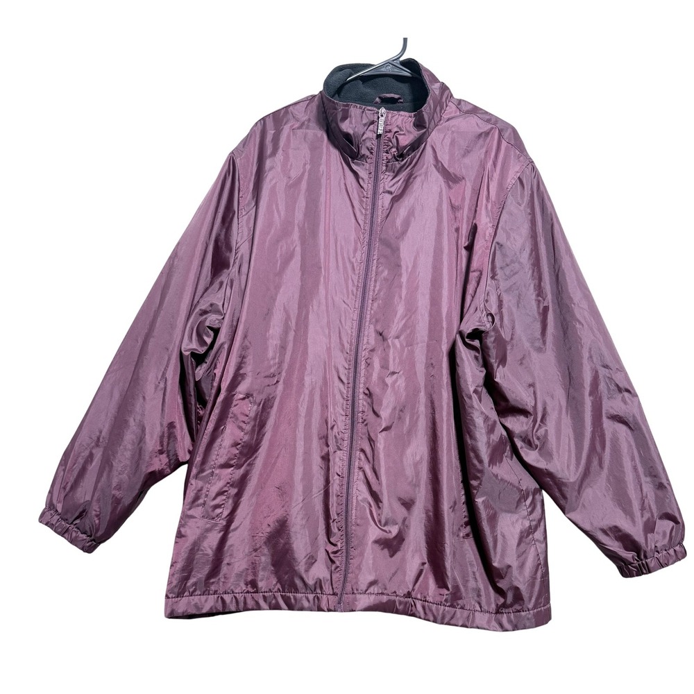Totes Jacket Mens 2XL Burgundy Fleece Lined‎ Full Zip Insulated Windbreaker Coat